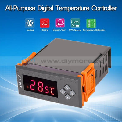 Stc-100 Dc 110V-240V Led Digital Display Temperature Controller Thermostat Regulator With Ntc