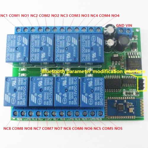 12V 8CH Android Bluetooth Relay Board Wireless Control Remote and Switch