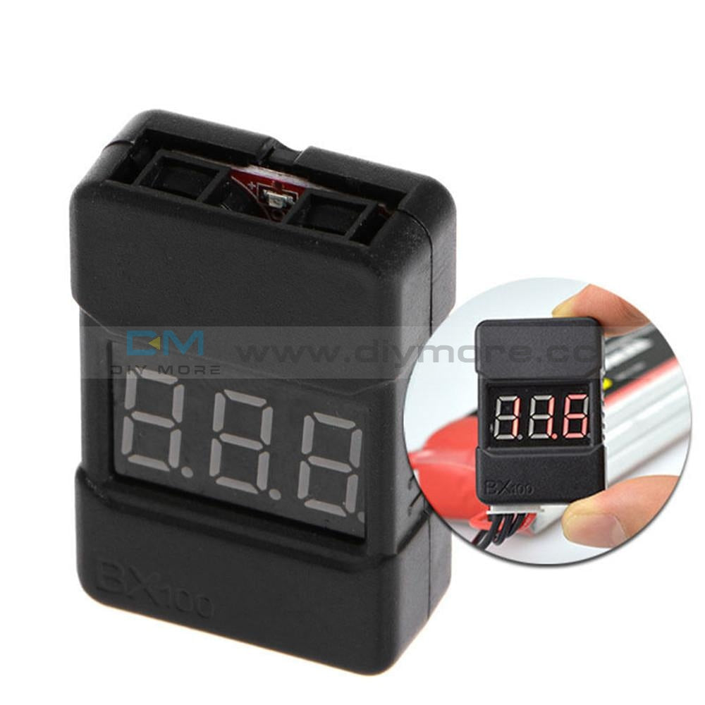 Bx100 1-8S Lipo Battery Voltage Tester Low Buzzer Alarm Checker With Dual Speaks Testers