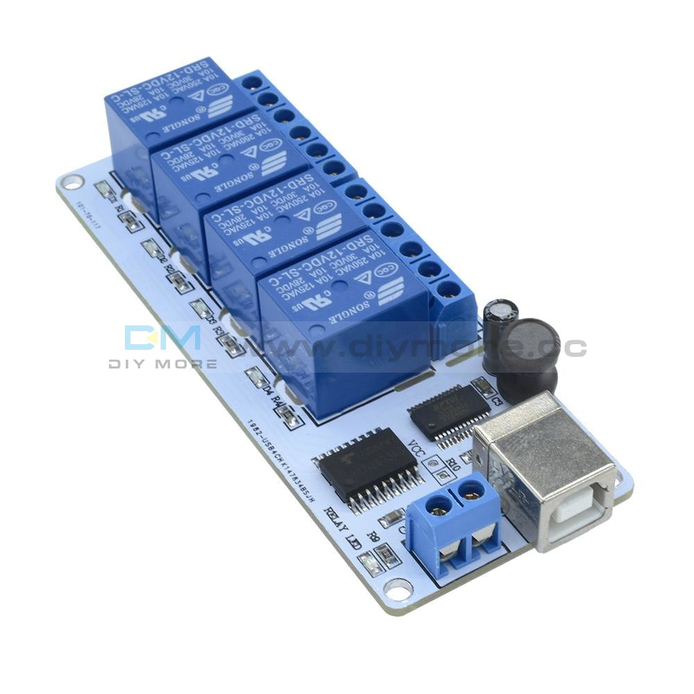 5V Usb 4 Channel Automation Relay Computer Control For Arduino Pic Dsp Avr+Cable 4-Channel Delay