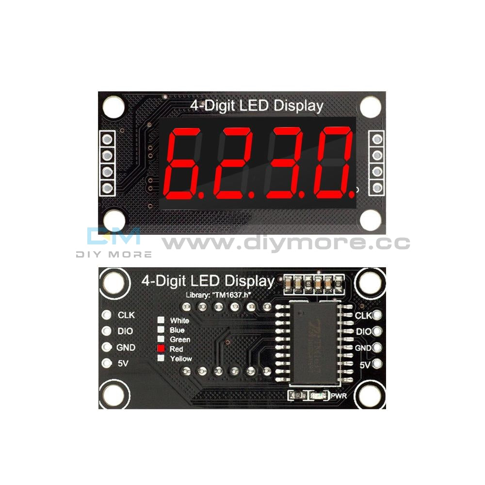 0.36 Inch Tm1637 4-Digit Tube Led Red/green/white/yellow/blue Color Digital Display Module For
