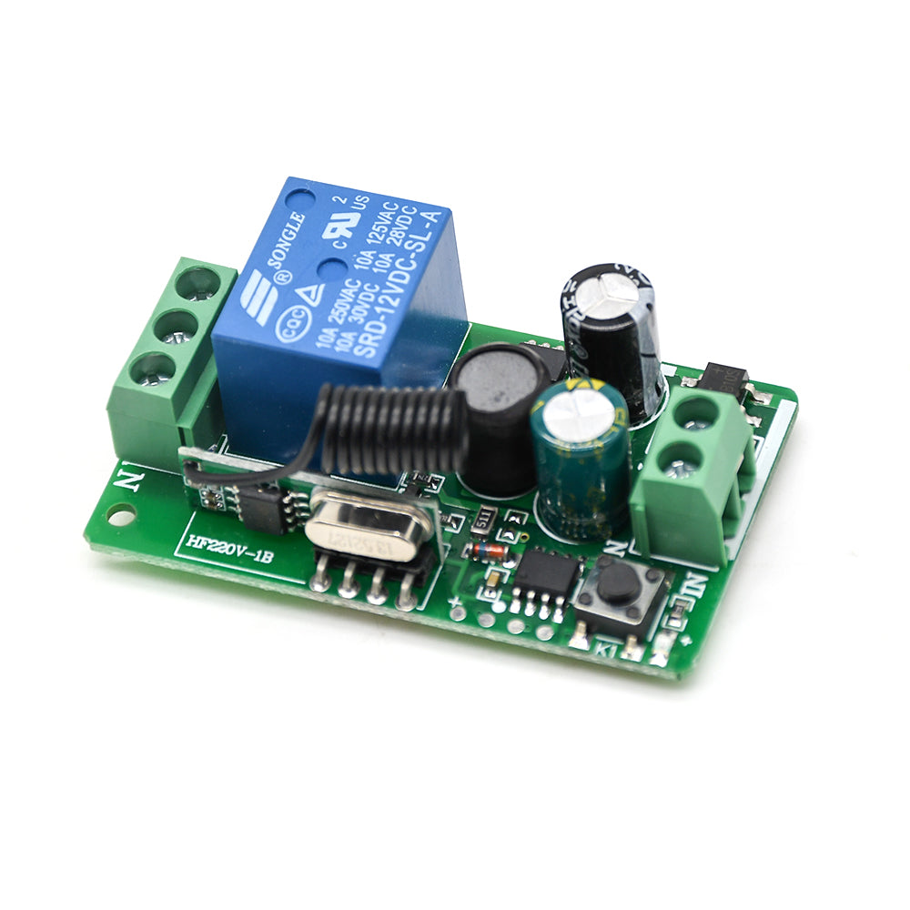 315MHZ 433MHz DC 12V 220V 10A 1CH 1 Way Ch Channel Wireless RF Remote Control Board Transmitter Receiver Relay Switch Module