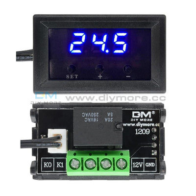W1209 12V Led Digital Thermostat Temperature Controller Thermometer Ntc Sensor Blue