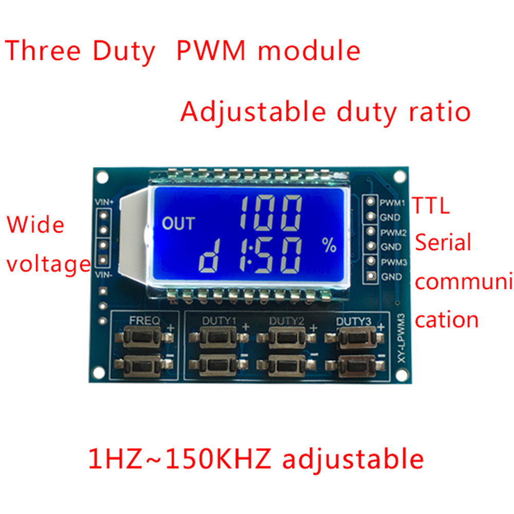 Signal Generator 3 Channel PWM Pulse Wave Frequency Duty Cycle Adjustable