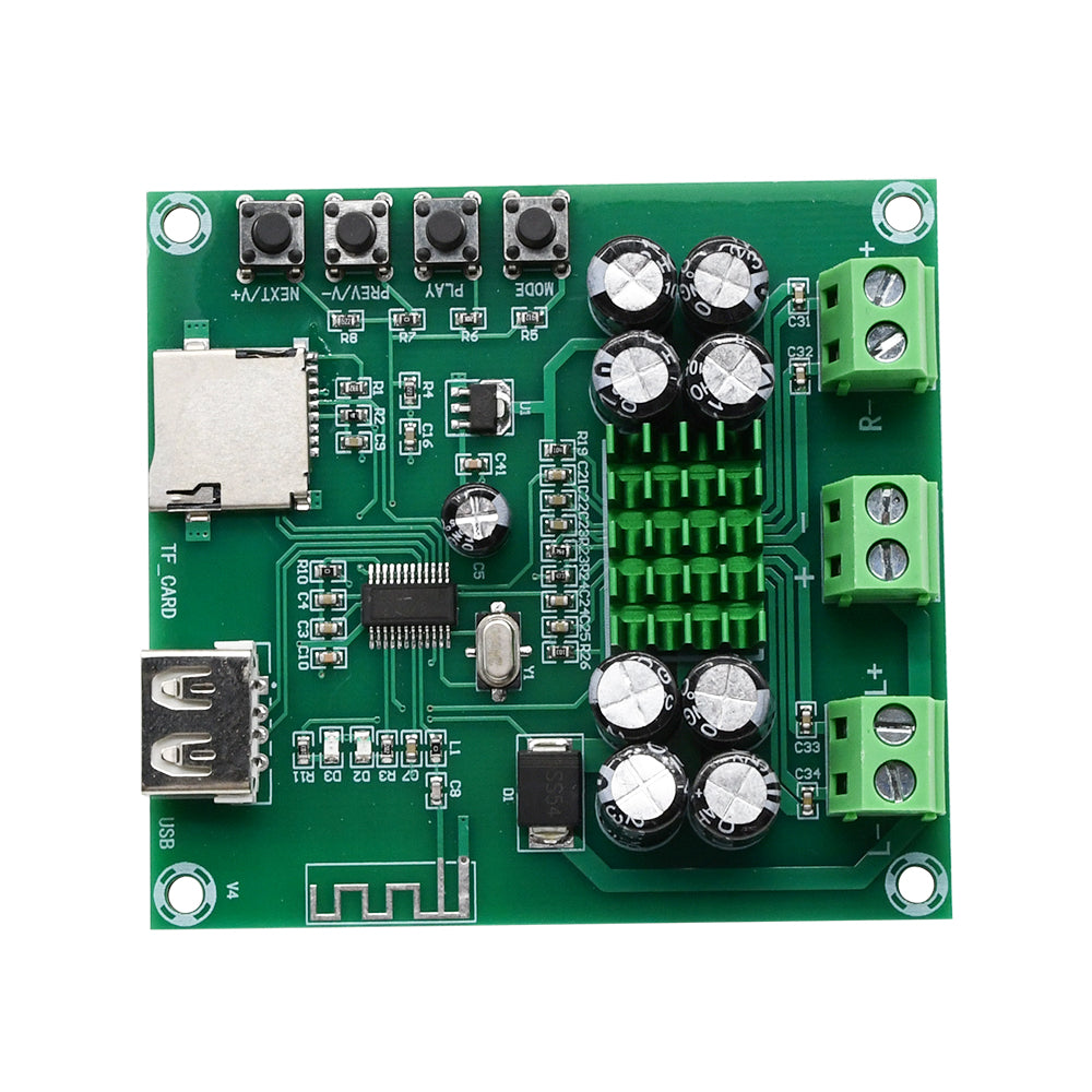 DC12-24V TPA3116D2 Bluetooth 2*50W U-Disk TF Card Player Power Amplifier Board
