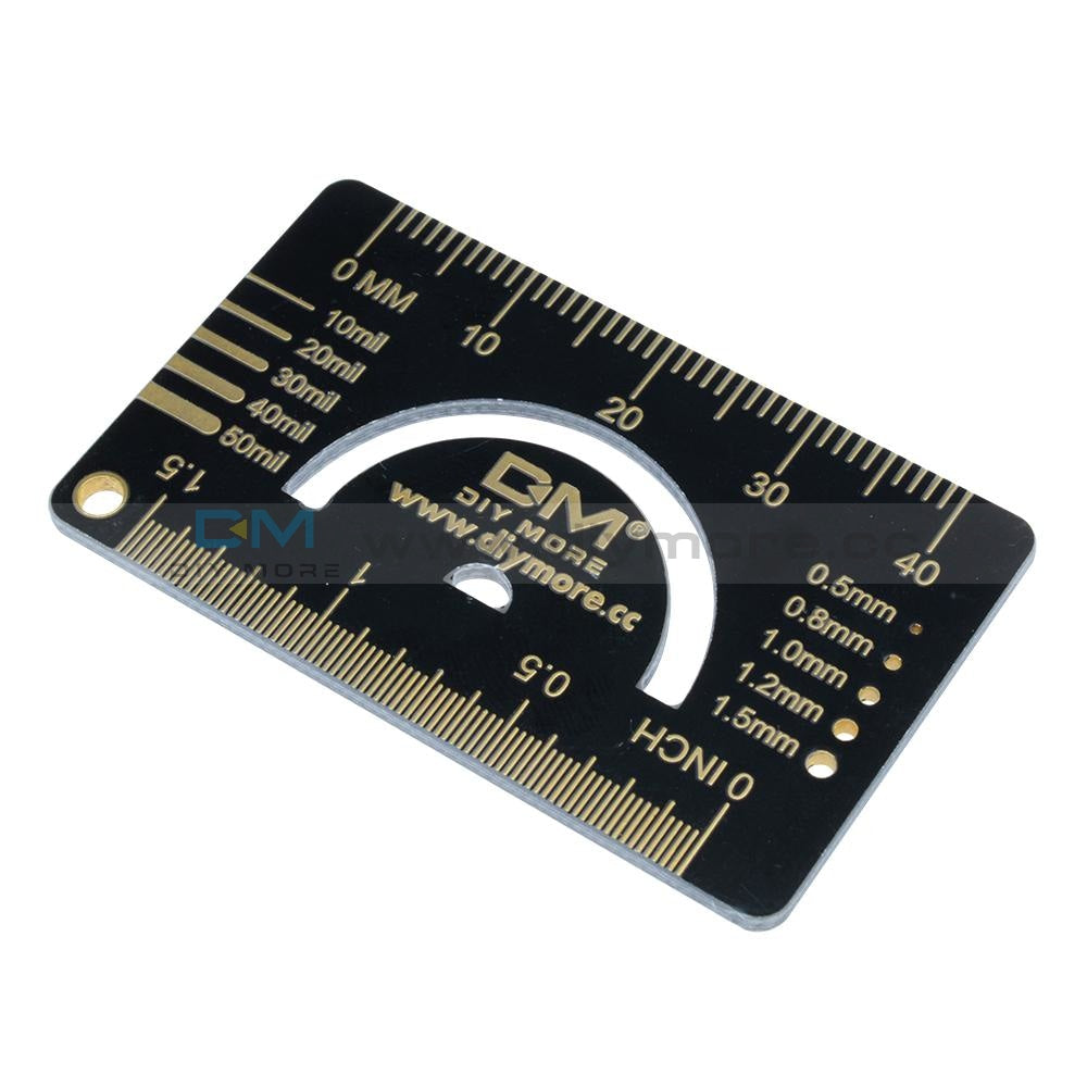 4Cm Multifunctional Fr4 Pcb Ruler Scale Measuring Tool Angle Measure Meter + Keychain For Electronic