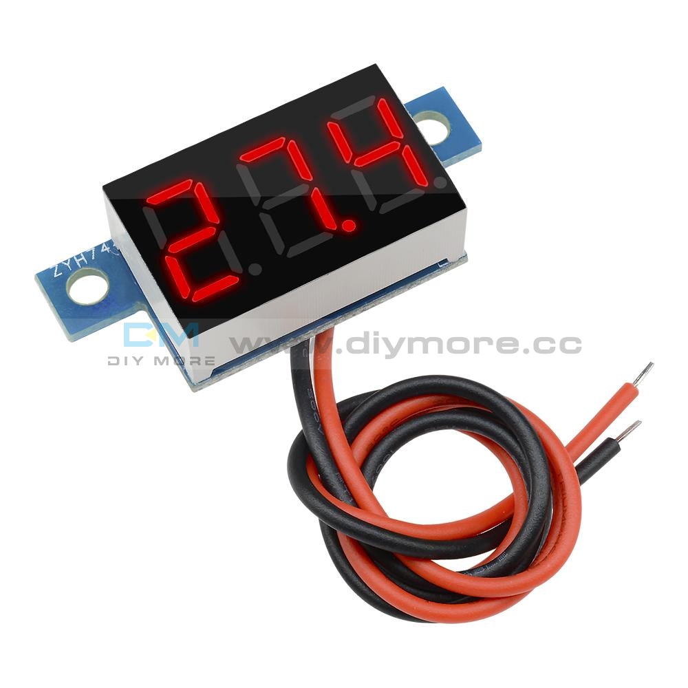 Led Panel Meter Mini Lithium Battery Digital Voltmeter Dc 3.3V - 17V A Red/green/yellow/blue Red