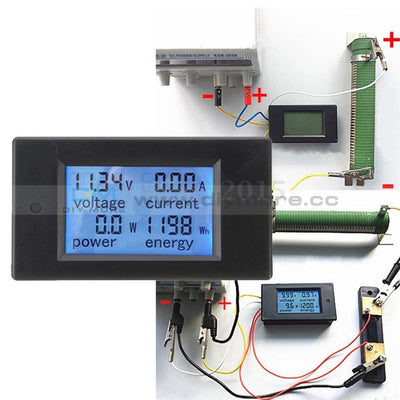 Dc 6.5~100V 0~20A 4 In 1 Digital Voltage Current Power Energy Meter Large Lcd Screen Voltmeter