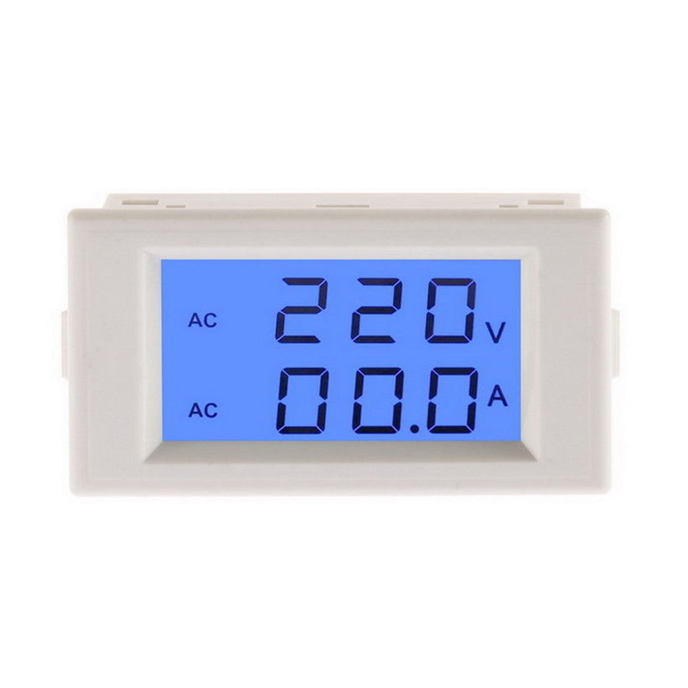 White AC Digital Ammeter Voltmeter LCD Panel Amp Volt Meter 100A 300V 110V 220V