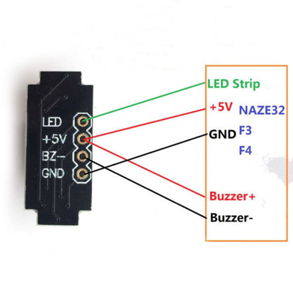WS2812B RGB 2/6/8 LED Strip Dual Modes 5V Buzzer For Arduino FPV RC Quadcopter