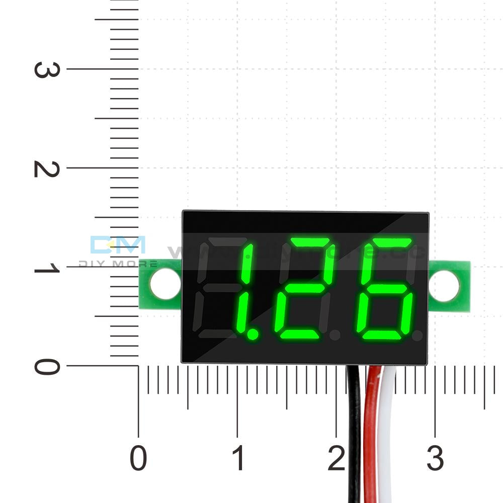 0.36 Dc 0-30V Led Panel Voltage Meter 3-Digital Display Voltmeter 3 Wires Red/blue/green Green