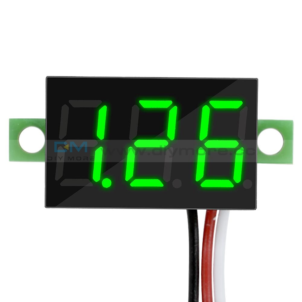 0.36 Dc 0-30V Led Panel Voltage Meter 3-Digital Display Voltmeter 3 Wires Red/blue/green Green