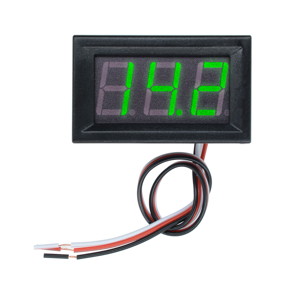 3 Wire 0.56" DC 4.7-30V Green 3 Bit Digital LED Voltmeter Panel Accurate Meter