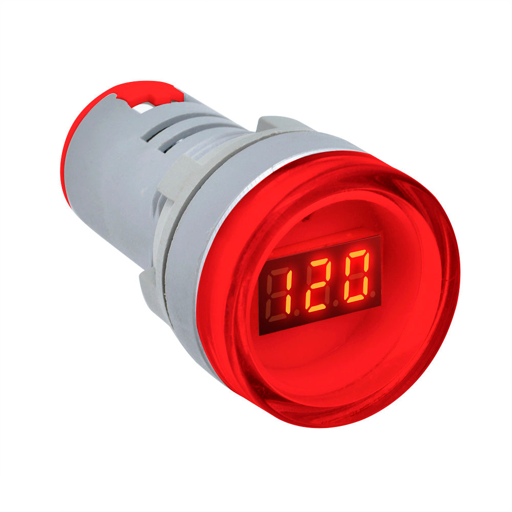Mini LED Voltmeter Voltage Meter Indicator Pilot Light 22MM AC60-500V Multicolor