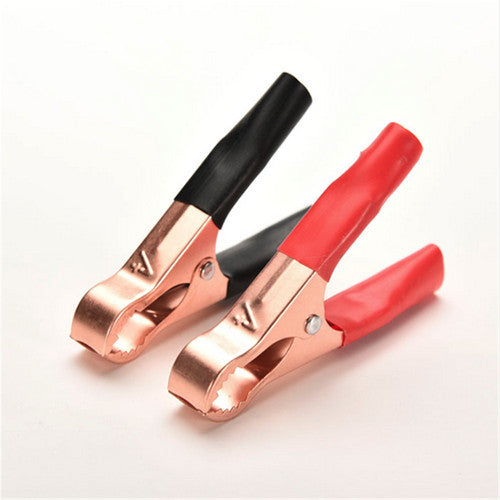 2PCS 50A Car Alligator Clips Battery Clamps Crocodile Clip 80mm Red + Black
