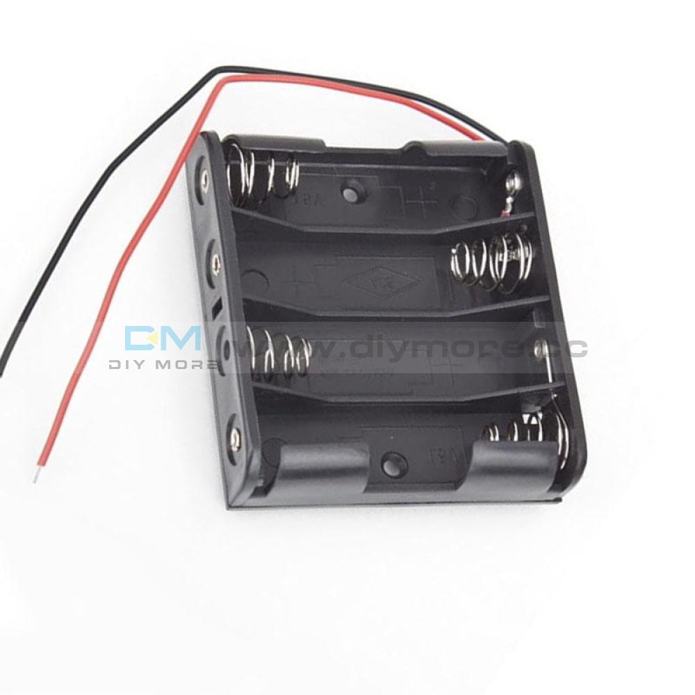 Plastic Battery Storage Case Box Holder For 4 X Aa 4Xaa 2A 6.0V Wire Leads Protection Board