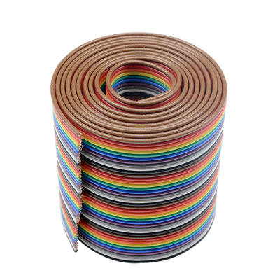 40 Pin 1M 3.3ft  Flat Color Rainbow Ribbon IDC Cable Wire Rainbow Cable