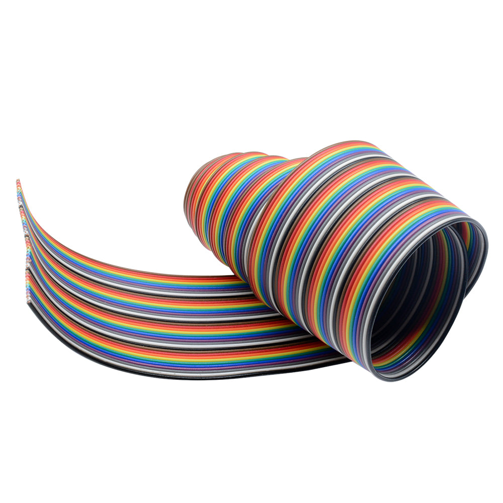 40 Pin 1M 3.3ft  Flat Color Rainbow Ribbon IDC Cable Wire Rainbow Cable