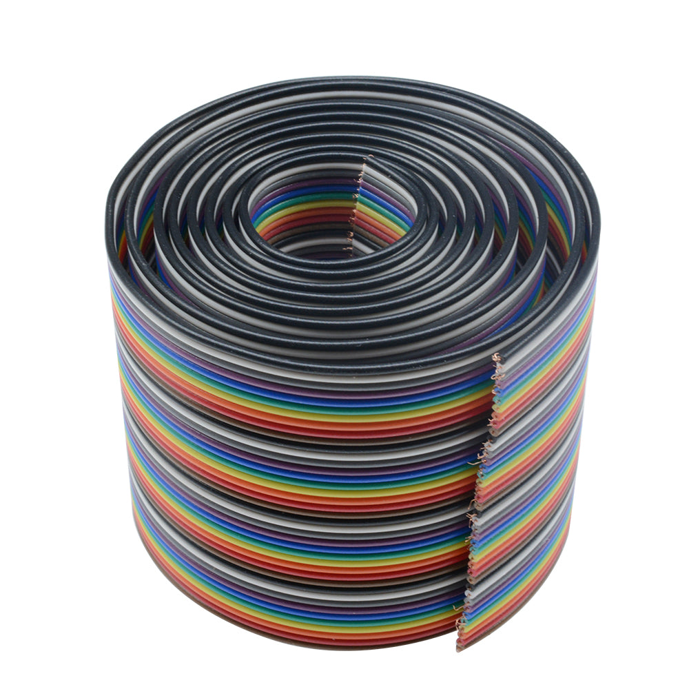 40 Pin 1M 3.3ft  Flat Color Rainbow Ribbon IDC Cable Wire Rainbow Cable