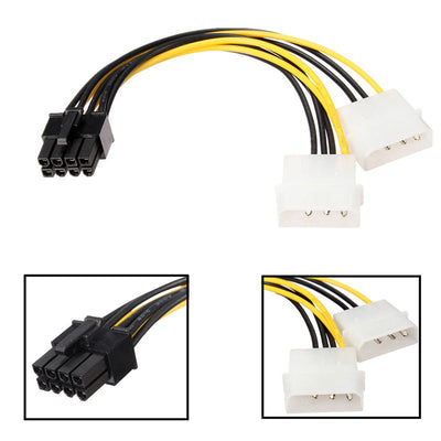 4/6 Pin Molex to 8Pin PCI-Express PCIE Video Card Power Adapter Converter Cable