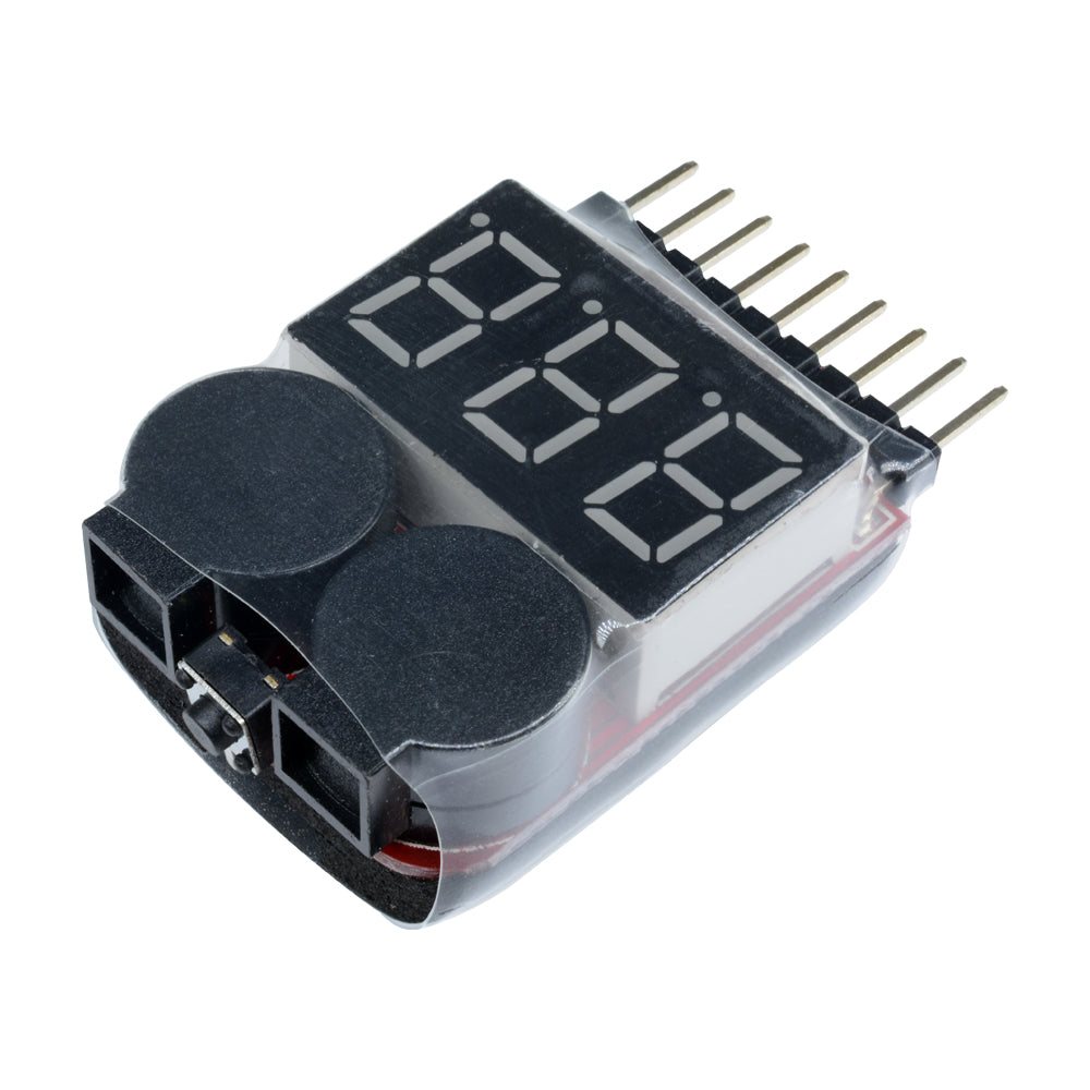 1-8S Lipo Li-ion Fe Battery Voltage 2IN1 Tester Low Voltage Buzzer Alarm