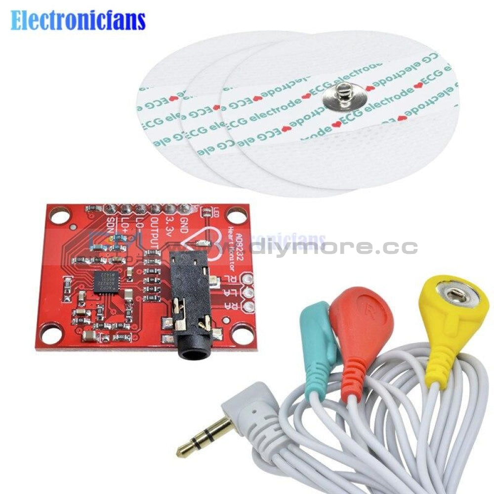 Heart Sheild Module 1 Set Diy Kit AD8232 Ecg Module Ecg Measurement Pulse Heart Ecg Monito ...