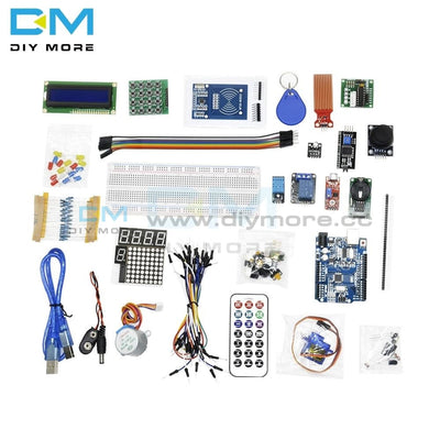 1 Set Starter Kit Basic Learning Suite Uno R3 Diy Upgraded Stepper Motor Lcd1602 Led Jumper Wire For