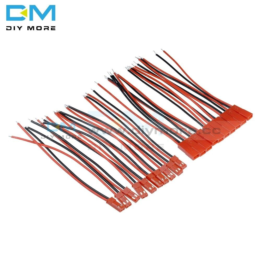 10 Pairs 100Mm 10Cm A Pair Of Male Female Jst Connector Plug Cable For Rc Bec Battery Helicopter Diy