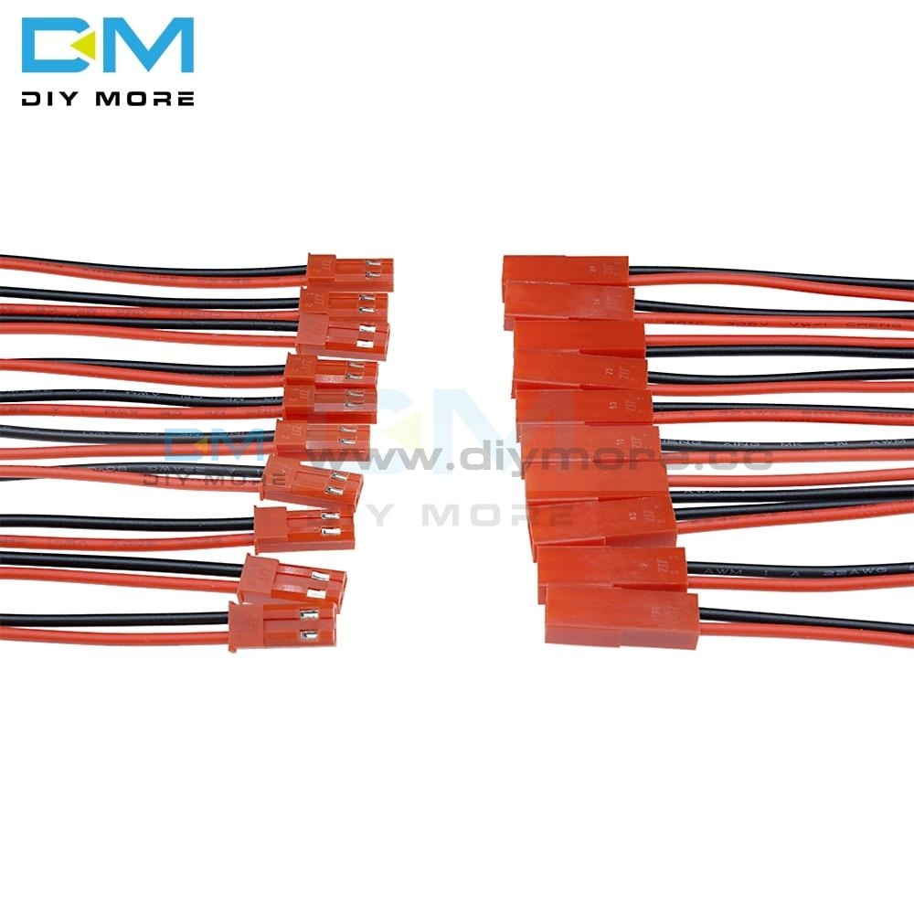 10 Pairs 100Mm 10Cm A Pair Of Male Female Jst Connector Plug Cable For Rc Bec Battery Helicopter Diy