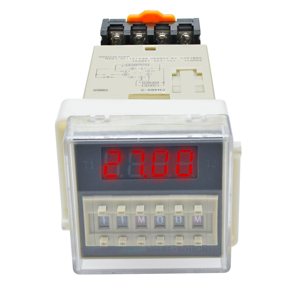 DH48S-S AC 220V Precision Digital Programmable Time Delay Relay w/ Socket Base