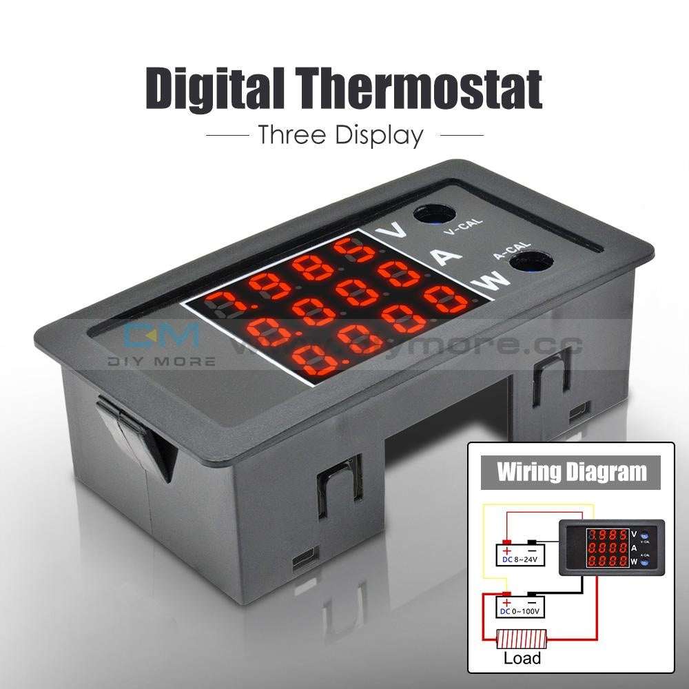 Dc 100V 10A 1000W Voltage Current Power Meter Digital Four-Digit Led Thermostat