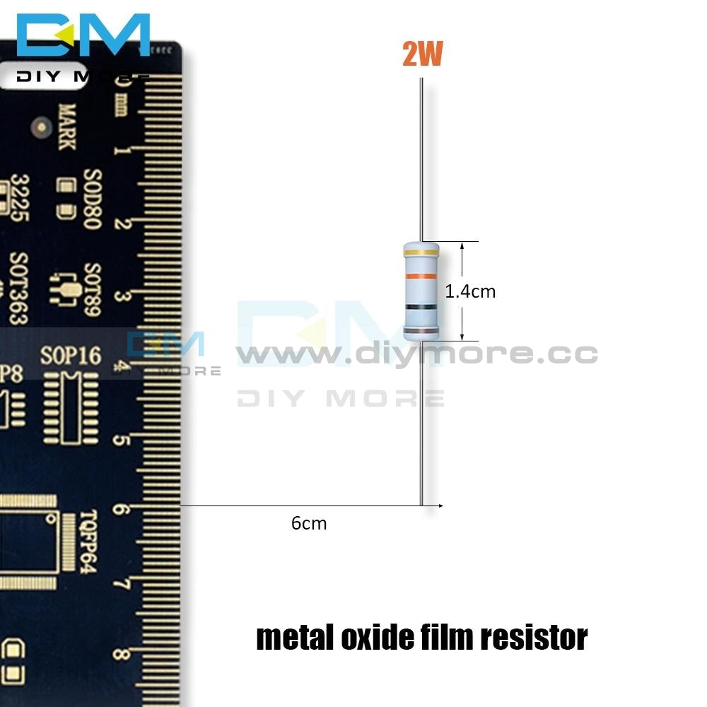 100Pcs +5% 5% Metal Oxide Film Resistor 2W 1R 1M Ohm Resistance Diy Electronic 1K 2.2K 4.7K 5.1K