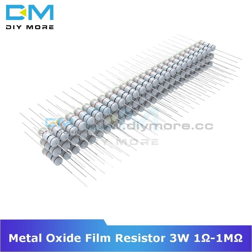 100Pcs Metal Oxide Film Resistor 3W 5% +5% 1R 1M Ohm Resistance Diy Electronic 1K 2.2K 4.7K 5.1K