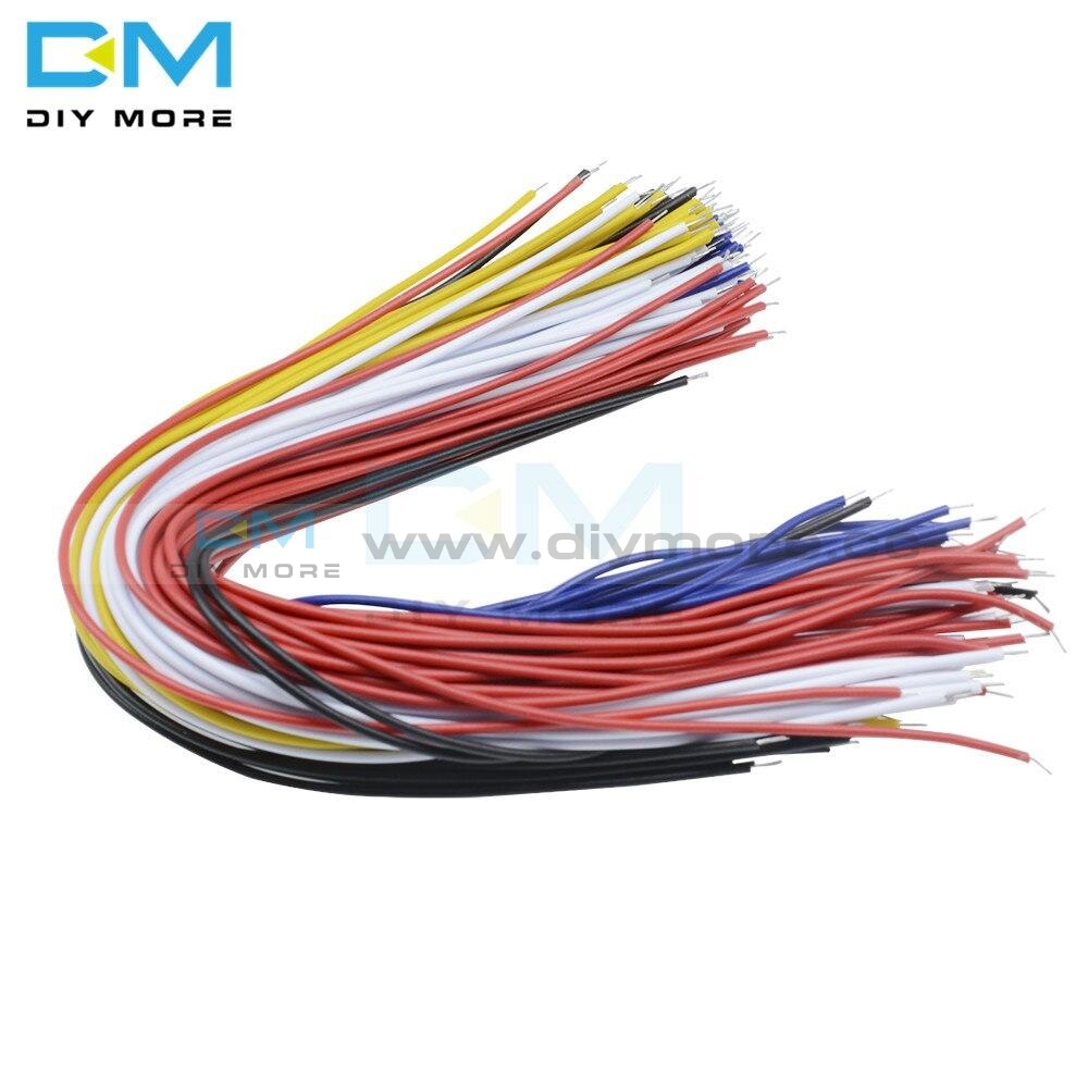 100Pcs Double Head Pcb Solder Cable 5 Color 20Cm Breadboard Fly Jumper Wire Tinned Conductor