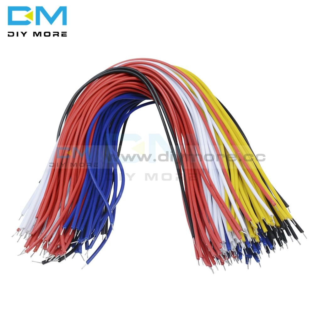 100Pcs Double Head Pcb Solder Cable 5 Color 20Cm Breadboard Fly Jumper Wire Tinned Conductor