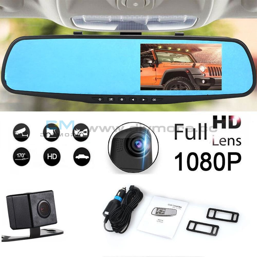 1080P Hd Car Dvr Camera Rearview Mirror Digital Video Recorder Auto Camcorder Dash Cam Fhd Dual Len