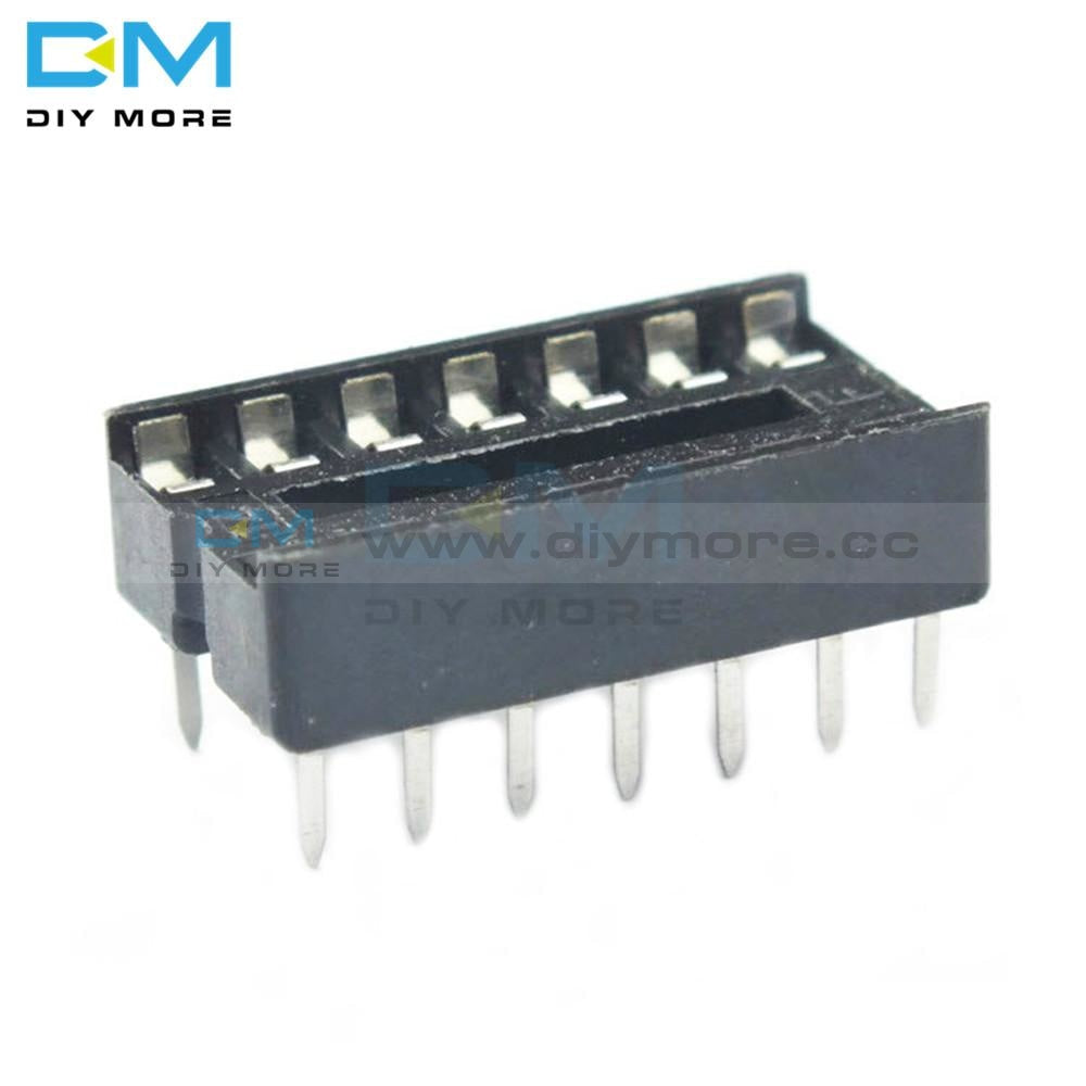 10Pcs 14Pin Dip Ic Socket Adaptor Solder Type Pitch Dual Wipe Contact 2.54Mm 14 Pin 14P Integrated