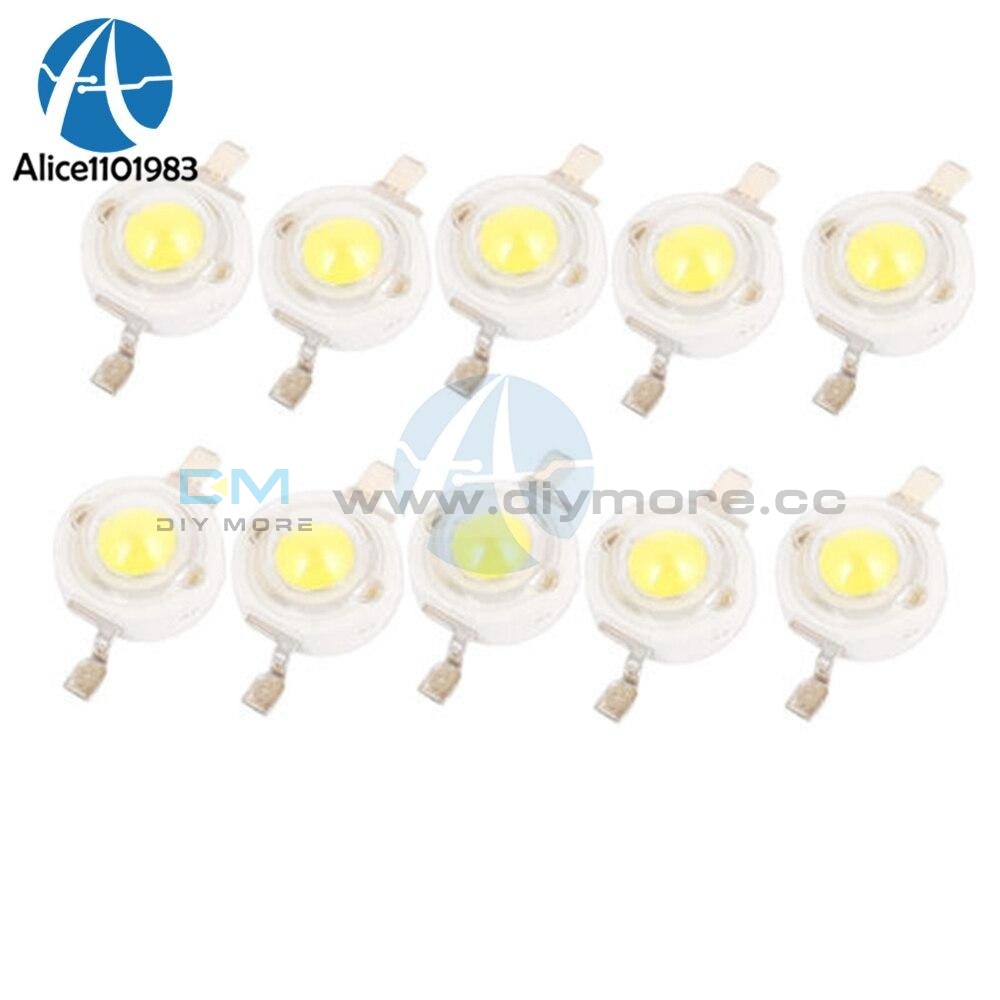 10Pcs 1W Led High Power Lamp Beads Pure White 300Ma 3.2 3.4V 100 120Lm 30Mil Integrated Circuits