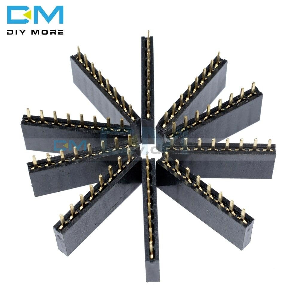 10Pcs 1X8 Single Row 8 Pins Pcb Socket Female Header 2.54Mm Pin 8Pin 3Mm Length Of Diy Integrated