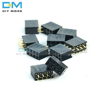10Pcs 2X4 Pin 8P 2.54Mm Double Row Female Straight Header Pitch Socket Strip Integrated Circuits