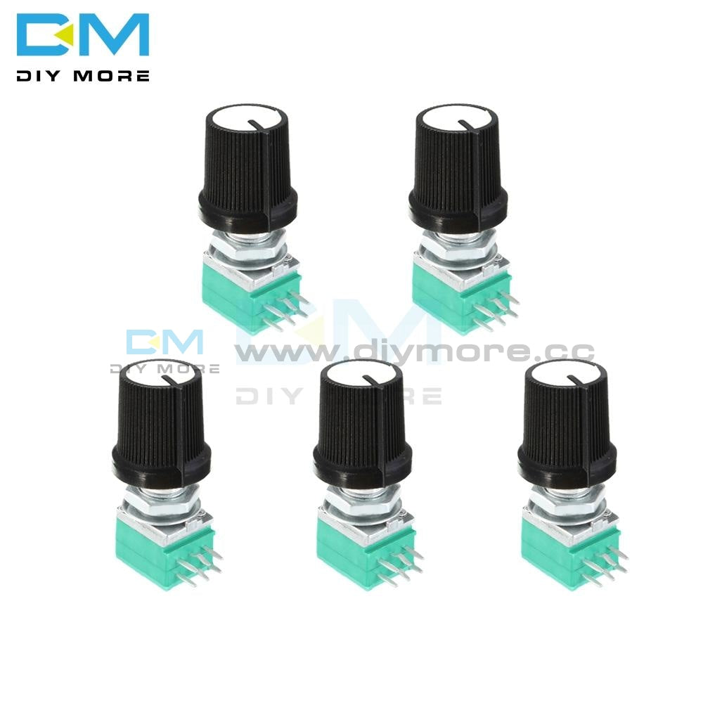 10Pcs 6 Pin 6Pin 6P Rotary Potentiometer 6Mm Knurled Shaft Single Linear B Type B10K Ohm 5K 10K B20K