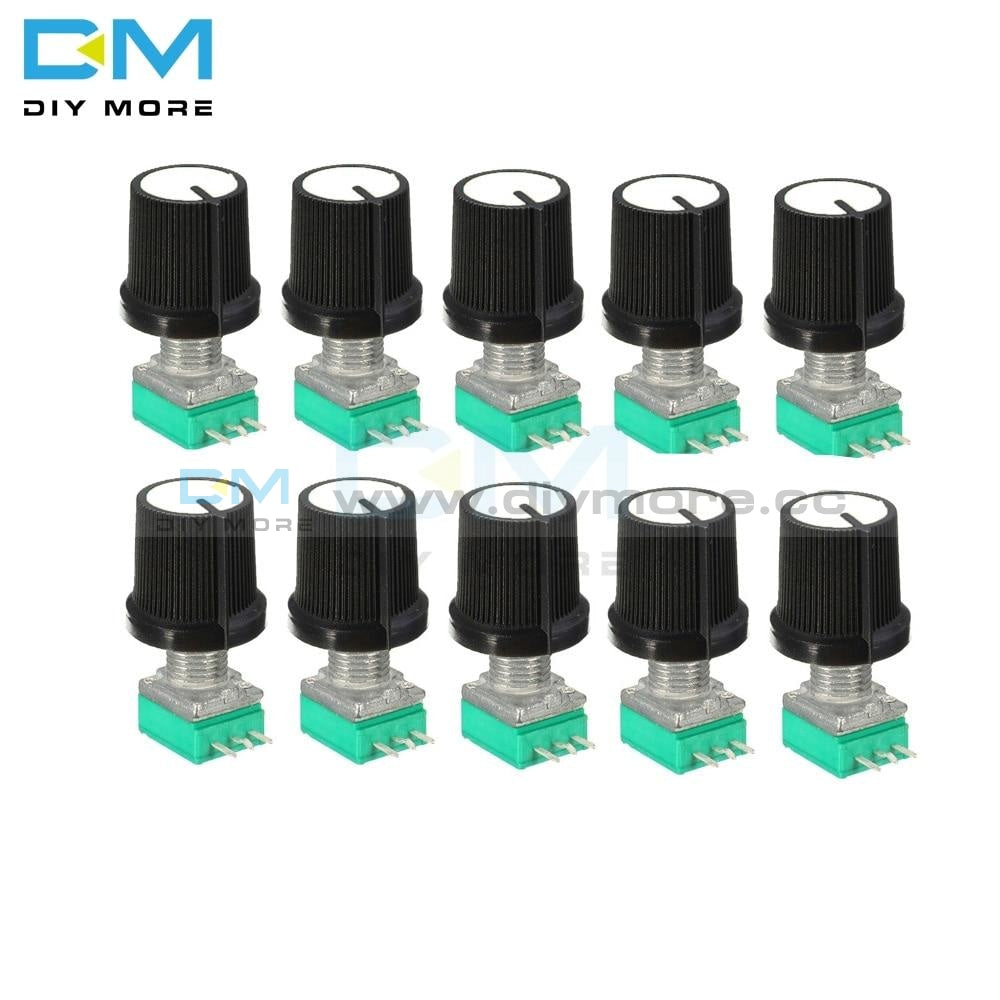 10Pcs 6Mm 3 Pin 3P Knurled Shaft Single Linear B Type 5K 10K B20K B50K B100K B500K Ohm Rotary