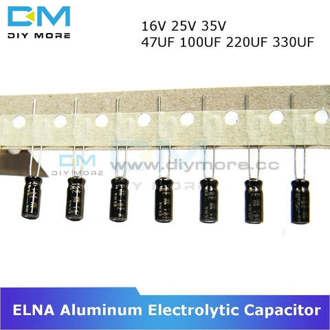 10Pcs Elna Capacitance Aluminum Electrolytic Capacitor 16V 25V 35V 47Uf 100Uf 220Uf 330Uf Audio On