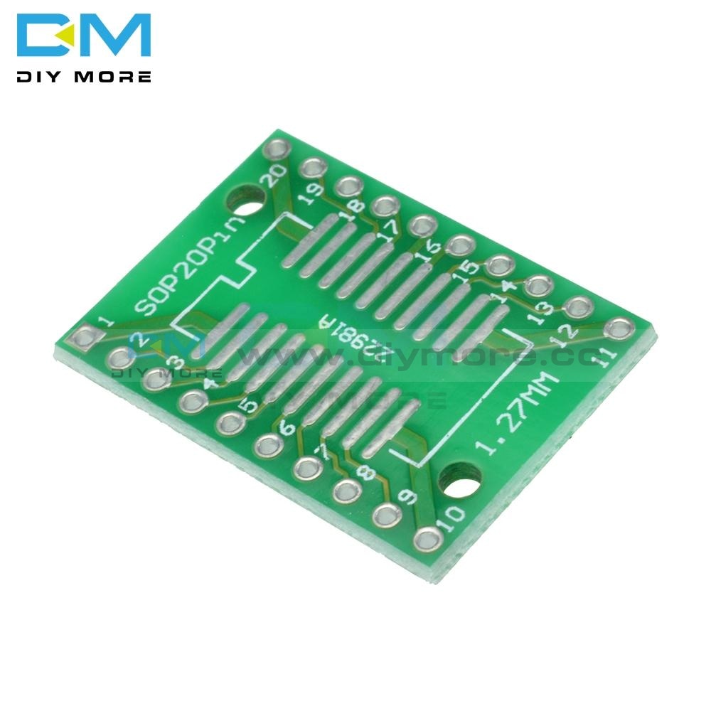 10Pcs Sop20 Ssop20 Tssop20 To Dip20 0.65/1.27Mm Ic Adapter Pcb Board Integrated Circuits