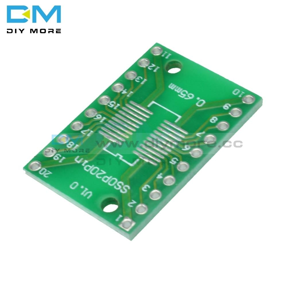 10Pcs Sop20 Ssop20 Tssop20 To Dip20 0.65/1.27Mm Ic Adapter Pcb Board Integrated Circuits