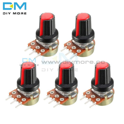 10Pcs With Cap Red Rotary Potentiometer Linear Taper Wh148 1K 2K 3K 5K B10K 20K 30K 50K 100K 200K