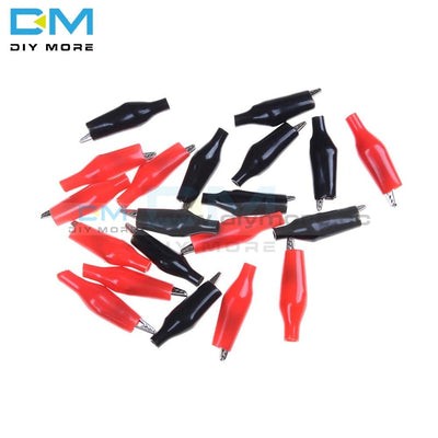 10Pairs (=20Pcs/lot) Black Red Soft Plastic Coated Testing Probe Aligator Clips Crocodile P2001