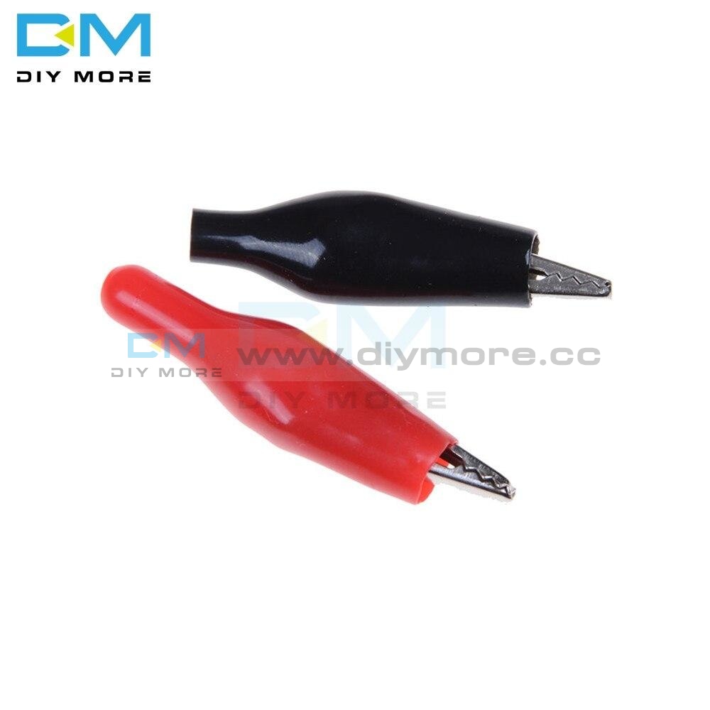 10Pairs (=20Pcs/lot) Black Red Soft Plastic Coated Testing Probe Aligator Clips Crocodile P2001