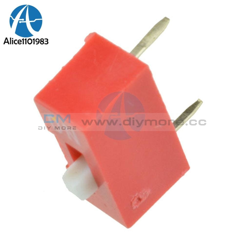 10Pcs Slide Type Switch Module 1 Bit 2.54Mm Position Way Dip Red Pitch Integrated Circuits