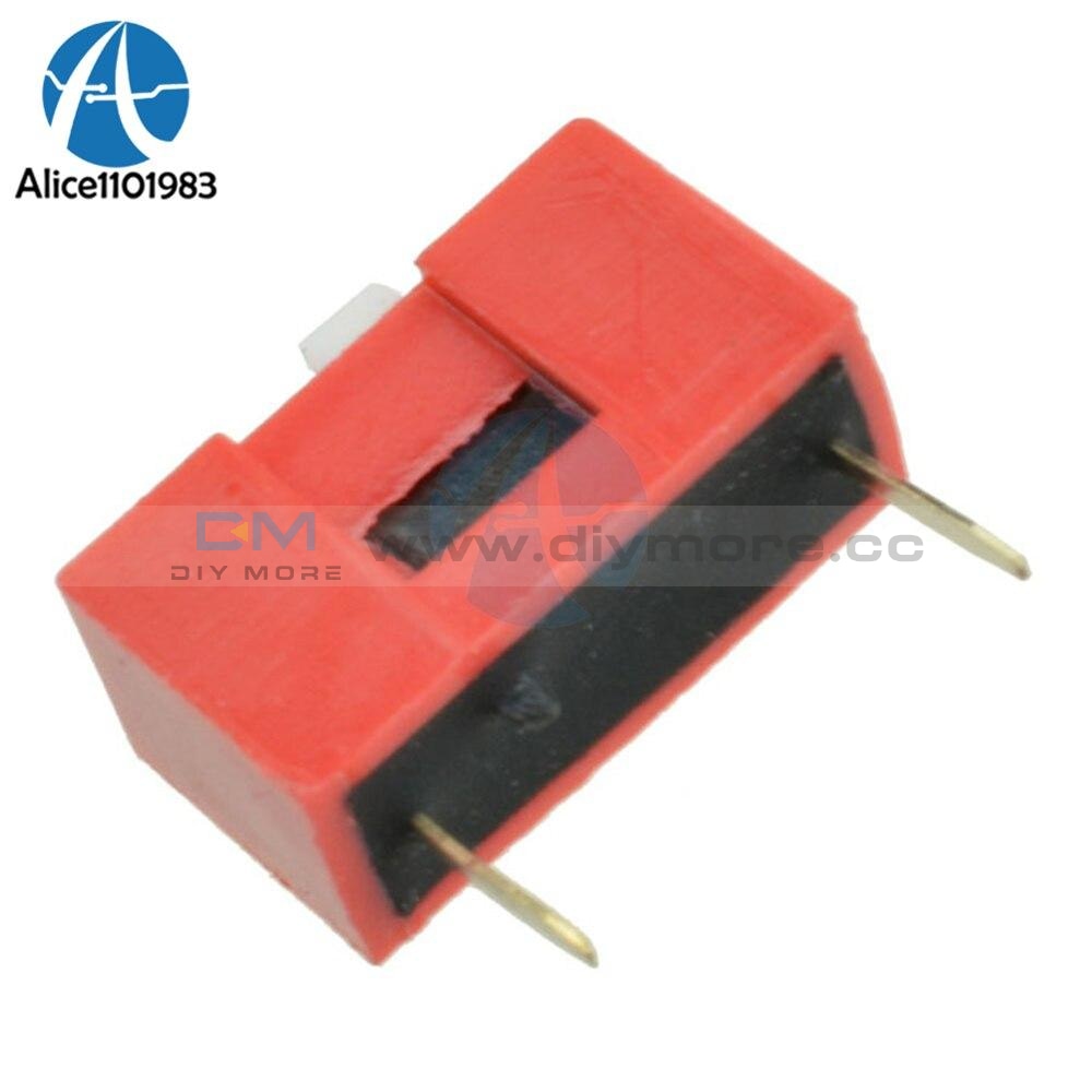 10Pcs Slide Type Switch Module 1 Bit 2.54Mm Position Way Dip Red Pitch Integrated Circuits